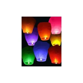 20 Lanterne Cinesi Volanti Colorate e Biodegradabili