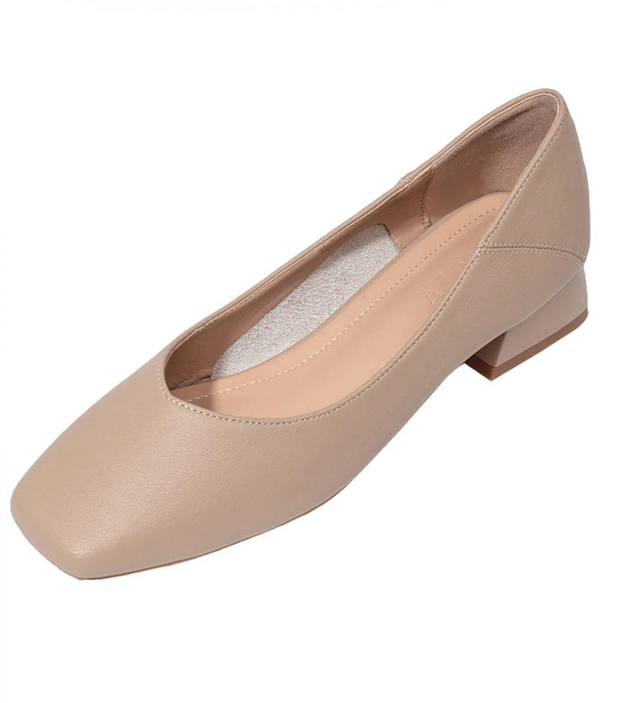 2022spring High Heels Chunky Heel Womens Casual Soft Low Cut Granny Shoes Commuter Professional Square Head Pumps Women