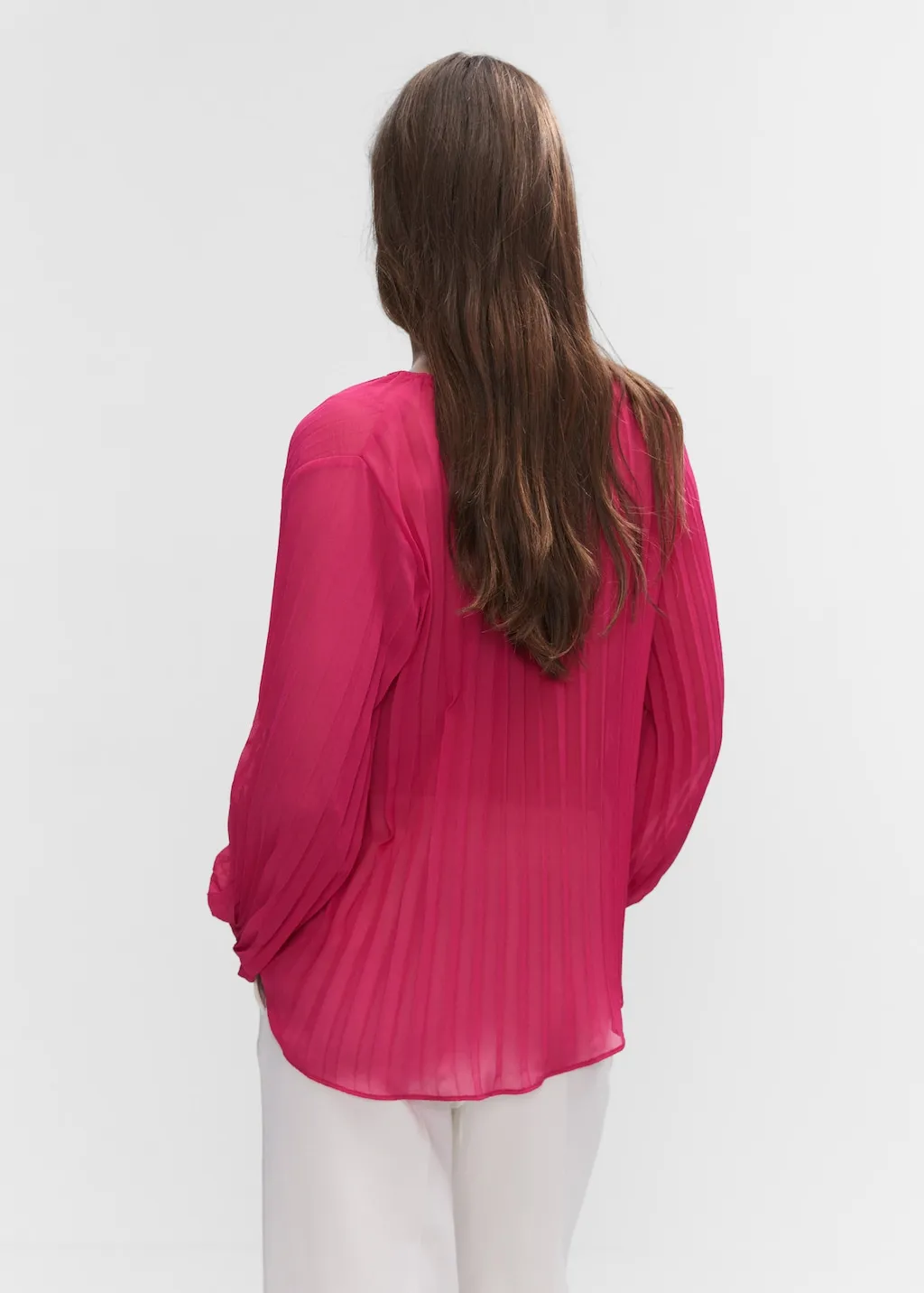 Blusa plissettata maniche a palloncino