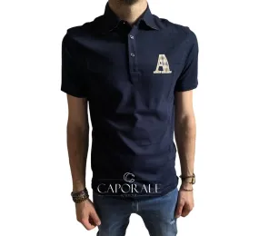 Polo uomo estiva Aquascutum QMP022 blu/celeste