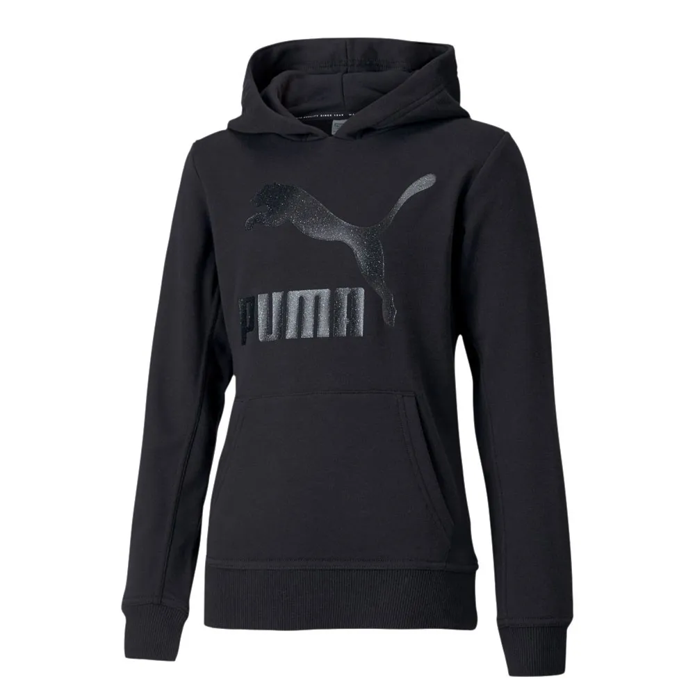 Puma Felpa Con Cappuccio Nero Bambina