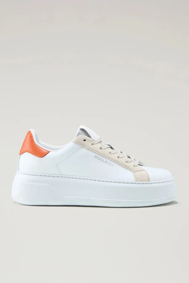 Sneakers Chunky Court in pelle con dettagli a contrasto                                                                         